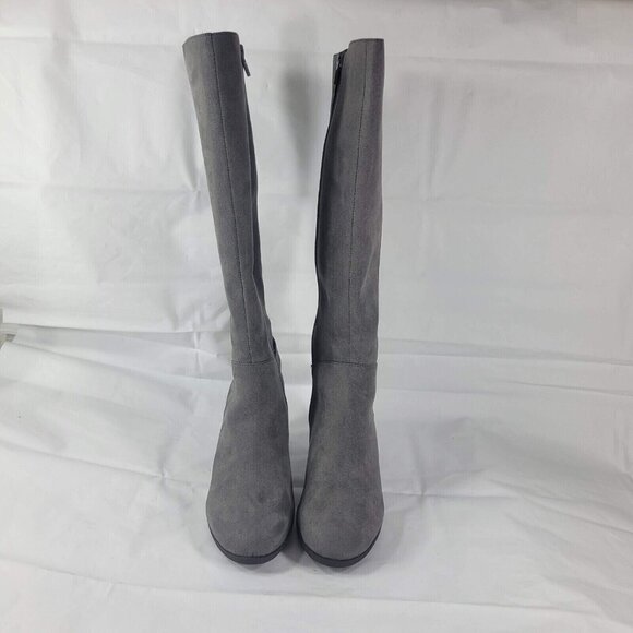 Giani Bernini Adonnys Knee High Boots Women Size 5.5 Gray Block Heel Zip New - Picture 2 of 11